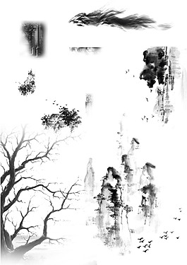 中國(guó)風(fēng)水墨山水元素
