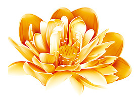 手绘金色花朵元素
