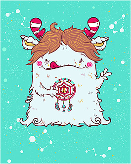 可愛藍(lán)色生物素材