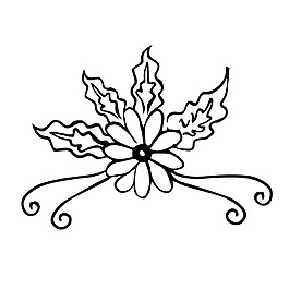 花朵素描樹枝裝飾矢量素材