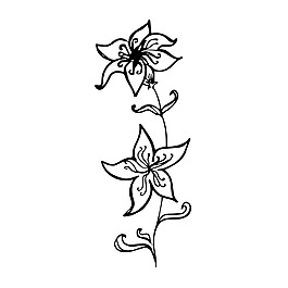 花朵素描樹枝裝飾矢量素材