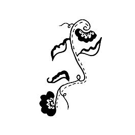 花朵素描树枝装饰矢量素材