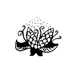 花朵素描樹枝裝飾矢量素材