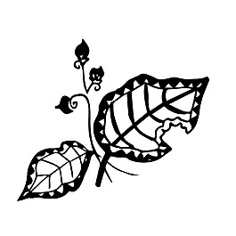 樹(shù)葉素描樹(shù)枝裝飾矢量素材