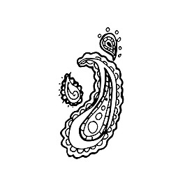 波浪素描树枝装饰矢量素材