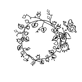 花环素描树枝装饰矢量素材