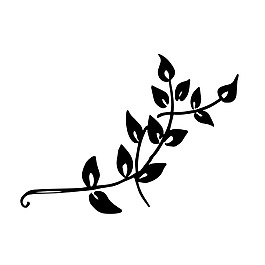 花枝素描树枝装饰矢量素材