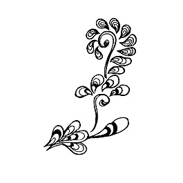 花朵素描树枝装饰矢量素材