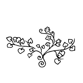 花枝素描樹枝裝飾矢量素材