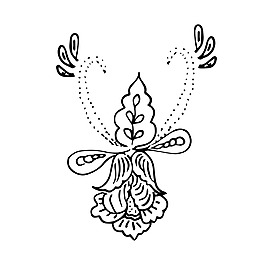 花枝素描樹枝裝飾矢量素材