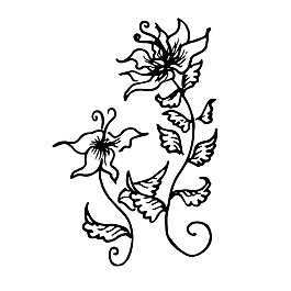 花草素描树枝装饰矢量素材
