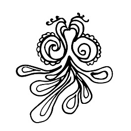 花紋素描樹枝裝飾矢量素材