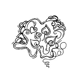 花紋素描樹枝裝飾矢量素材