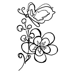 花紋素描樹枝裝飾矢量素材