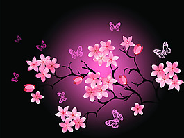 創(chuàng)意花卉櫻花矢量素材