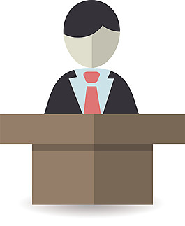 講臺(tái)上的扁平化商務(wù)男人