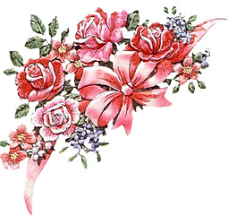 紅色抽象花束裝飾圖