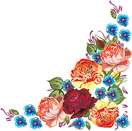 彩色花束邊角修飾PNG元素