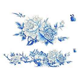 藍色花朵裝飾圖