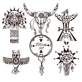 古代儀式簡(jiǎn)單紋樣矢量素材