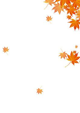 手繪楓葉飄落元素