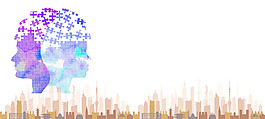 彩色幾何頭像淘寶全屏banner背景