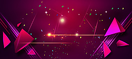 红色几何扁平banner背景