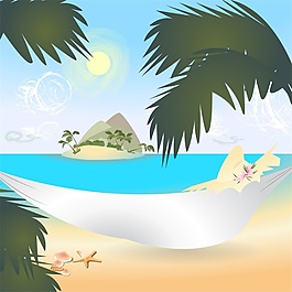 矢量夏天沙灘海報(bào)背景