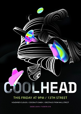 國外歐美素材創(chuàng)意Cool幾何抽象海報