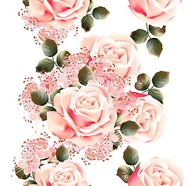 薔薇卡通矢量花朵背景素材