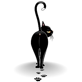 矢量黑猫素材