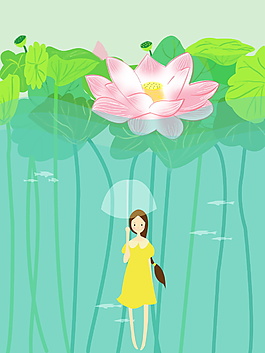水彩人物繪畫背景圖