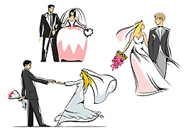 跳舞婚禮婚紗禮服相關(guān)矢量素材
