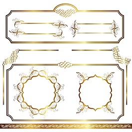 金色標(biāo)簽與緞帶矢量素材