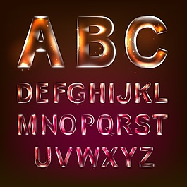 藝術(shù)字霓虹燈字母矢量素材
