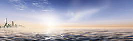 大氣黃昏banner背景