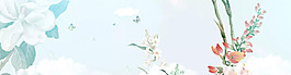 清新花朵banner背景