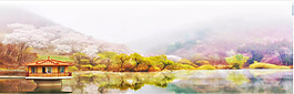 油畫風景banner背景