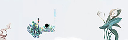 简约花朵淘宝全屏banner背景