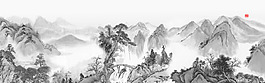 中國風山川淘寶全屏banner背景