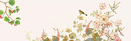 春季簡約花朵淘寶全屏banner背景