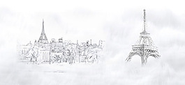 简约梦幻欧式建筑淘宝全屏banner背景