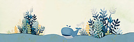 夏季簡(jiǎn)約花朵淘寶全屏banner背景