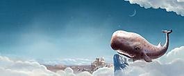 藍(lán)色大氣冰雪淘寶全屏banner背景