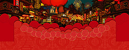 红色喜庆新年节日淘宝全屏banner背景