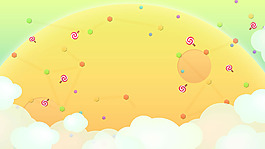 手繪卡通兒童白云淘寶全屏banner背景