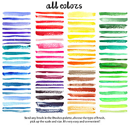 條紋水彩畫筆筆刷預設矢量素材