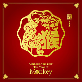 中國傳統(tǒng)春節(jié)新年猴年矢量設計素材