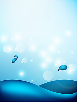 矢量质感蓝色海洋水滴背景