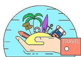 夏天旅游矢量素材